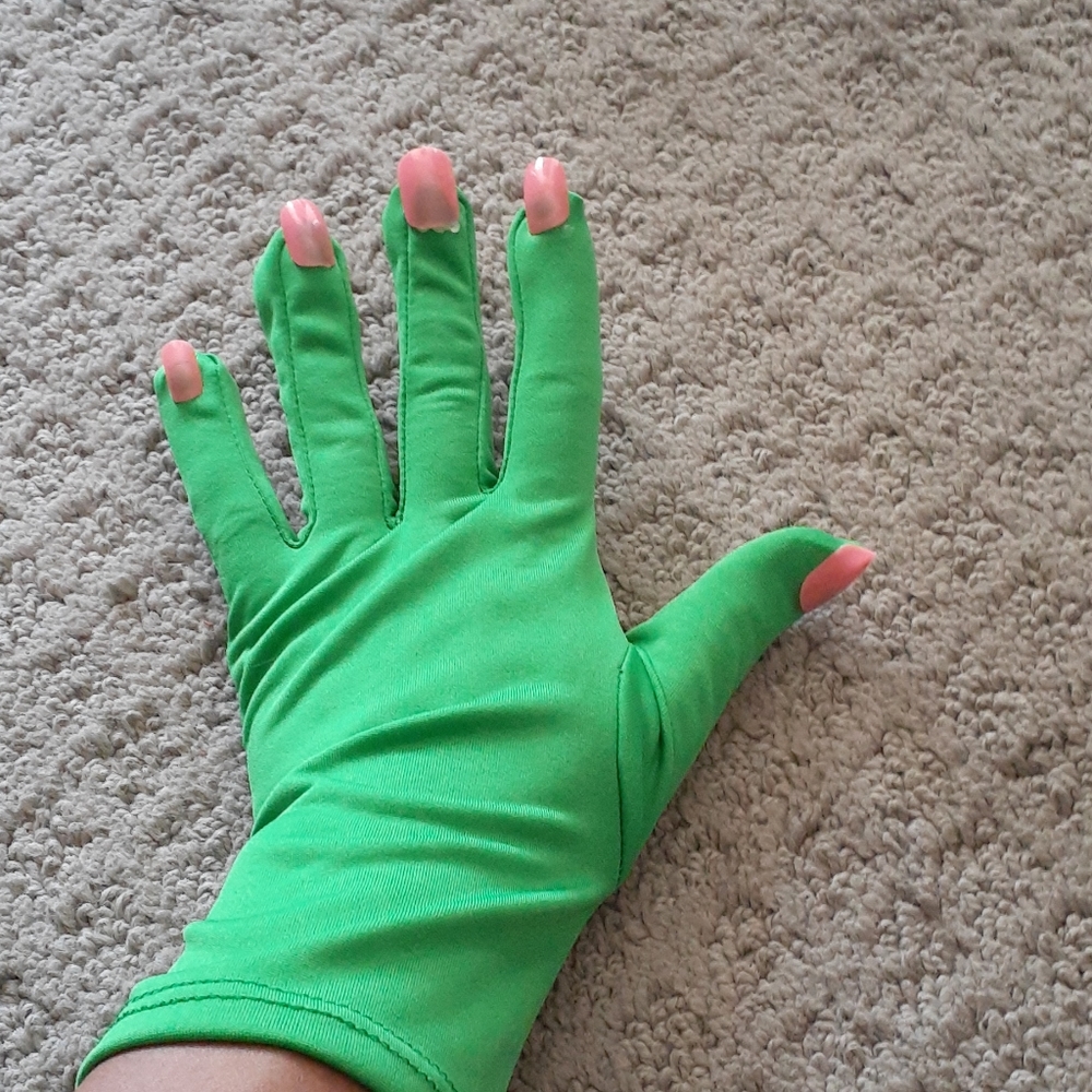 Green Gloves Pink Fingernails Halloween Costume